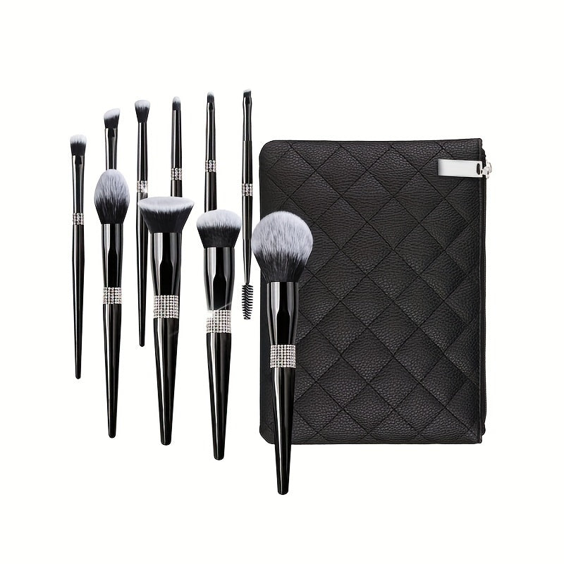 Makeup Brushes Set - Bling Premium Synthetic Foundation Powder Blush Concealer Eyeliner Eyebrow Contour Make Up Brush Set For Women, Black