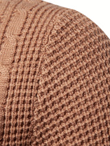 All Match Knitted Solid Sweater, Men's Casual Warm Slightly Stretch Crew Neck Pullover Sweater For Men Fall Winter