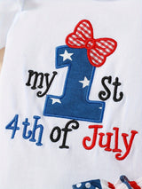 MinKidFashion Baby Girl Romper 4th of July Independence Day Infant Jumpsuit Shorts Outfit Pants Clothing Sets