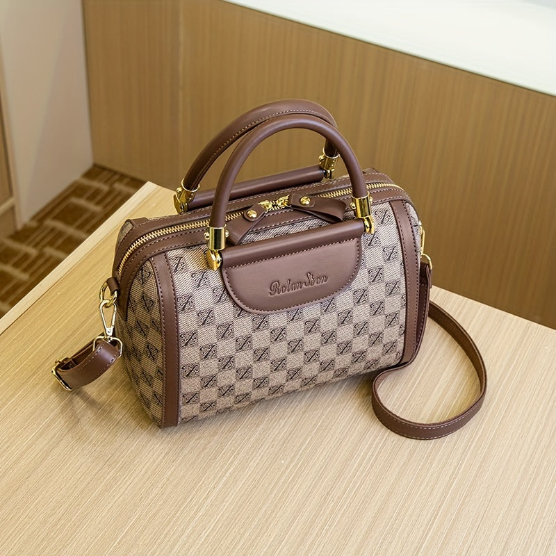 Luxury Design Boston Bag For Women, Fashion Small Handbag, Elegant Crossbody Bag Purse