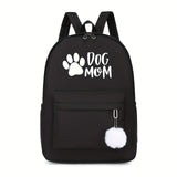 Cute Bear Paw Print Backpack, Backpack with Side Pocket, Can Put Bottle Umbrella, Casual School Bag, Suitable for Youth Men And Women Commuting, Library And Outdoor Activities, Comes with Cute Small Ball Pendant