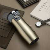 1pc, 304 Stainless Steel, 450ml/15.2oz Vacuum Travel Mug, Thermal Water Cups, Heat Insulation Drinking Cups