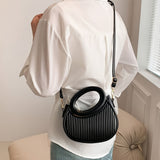 Chic Black Embossed Stripe Crossbody Bag for Women - Elegant Synthetic Leather Handbag with Golden-Tone Hardware, Versatile Shoulder Purse for Everyday Use, Versatile Shoulder Bag | Chic Stripe Design | Luxury Look Purse