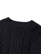 Cozy Cable Knit Sweater for Men - Soft, Warm & Stylish Pullover with Round Neck - Perfect for Fall/Winter Casual Wear, Genghis Khan, Home & Outdoor, Couple's Version