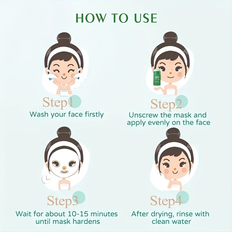 2-Pack/4-Pack Green Tea Mask Stick, Hypoallergenic Unisex Adult Facial Moisturizer, Oil Control, Natural Skin Firming, Suitable for All Skin Types, Clean Effect, Pure Green Tea Ingredients, Ideal Gift for Her