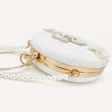 Vibrant Floral Embroidery Round Clutch Bag - Stunning Wedding Party Purse for Women, Elegant Hanfu Accessories with Delicate Flower Pattern, Perfect for Banquet and Formal Occasions