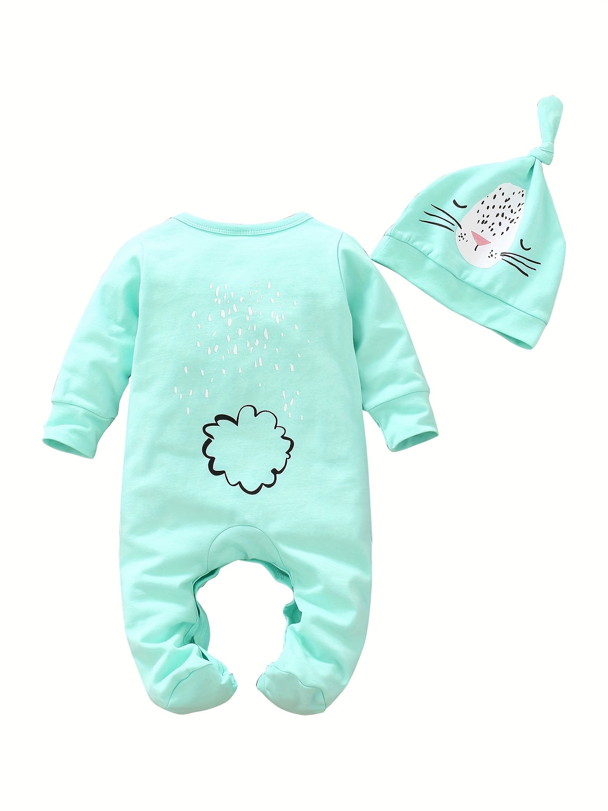 Baby Boys Jumpsuit Footies Rompers Long Sleeve Baby Boy Clothes Animal Patterns One-Piece And Hat Infant Outfits, for Outdoor