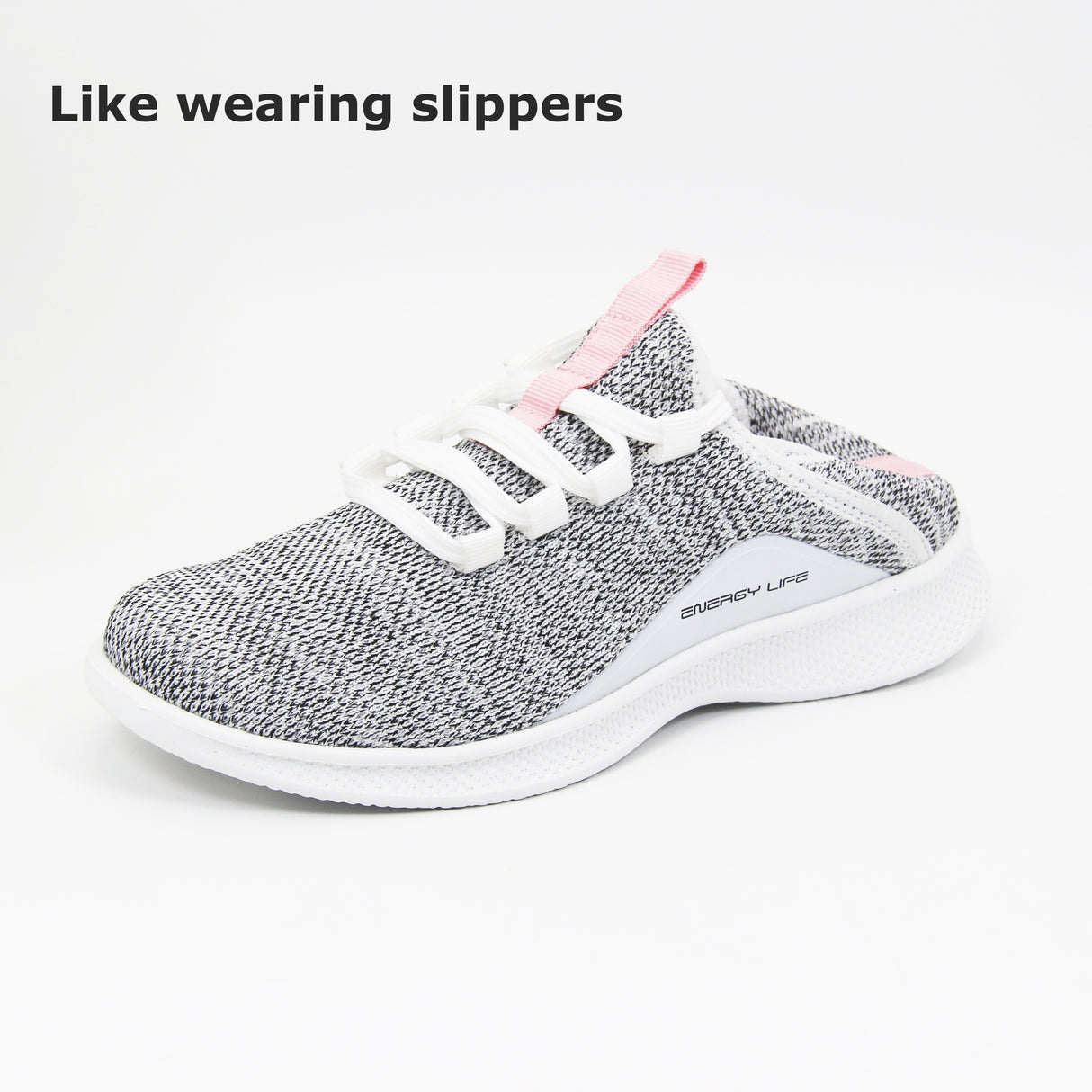 Women's Casual Slip-on Sneakers, Lightweight Lace Up Running Shoes, Knitted Low Top Sneakers