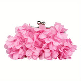 Luxury Floral Embroidered Clutch Handbag - Stylish Evening Purse for Weddings, Banquets & Proms - Compact, Magnetic Closure, Perfect Glam Accessory for Brides & Fashionistas