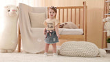 Baby Girl Clothes Newborn Jumpsuit Short Sleeved Denim Skirt with Front End and Baby Clothing Set, 0-18 Months, for Outdoor
