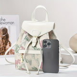 2024 New Elegant Flower Pattern Backpack, Premium PU Leather Shoulder Bag Crossbody Bag, Ladies' Work Bag School Bag, Fashion Design Backpack for Travel and Vacation
