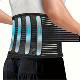 [1pc Adjustable Lower Back Brace] 1pc Adjustable Back Brace for Lower Back with 4 Stays Steel Plates, Breathable Lumbar Support Straps for Sports, Home & Lifting At Work, Waist Compression Belt for Men & Women