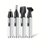 4-in-1 Multi-Functional Electric Shaver - Electric Razor with USB Rechargeable, Aluminum Body, Sideburns Trimmer, Eyebrow Trimmer, Nose Hair Trimmer, Base and Advanced Cordless Design for Easy Use