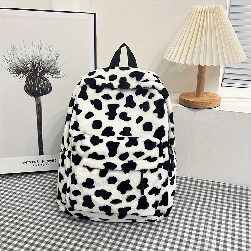 Cow Plush Backpack, Niche Schoolbag, College Student School Bag