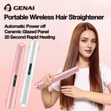 1pc Portable Wireless Hair Straightener, Mini USB Charging Clamp Bangs, 2500mAh Battery Capacity, Ceramic Glaze Coating Perm Does Not Hurt Hair, Curling And Straightening Dual-purpose Small Hair Straightener
