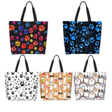 Large Capacity Tote Bag - Dog Paws Pattern Handbag Gym Bag, Travel Weekender Bag, Shopping Bag For Women Men