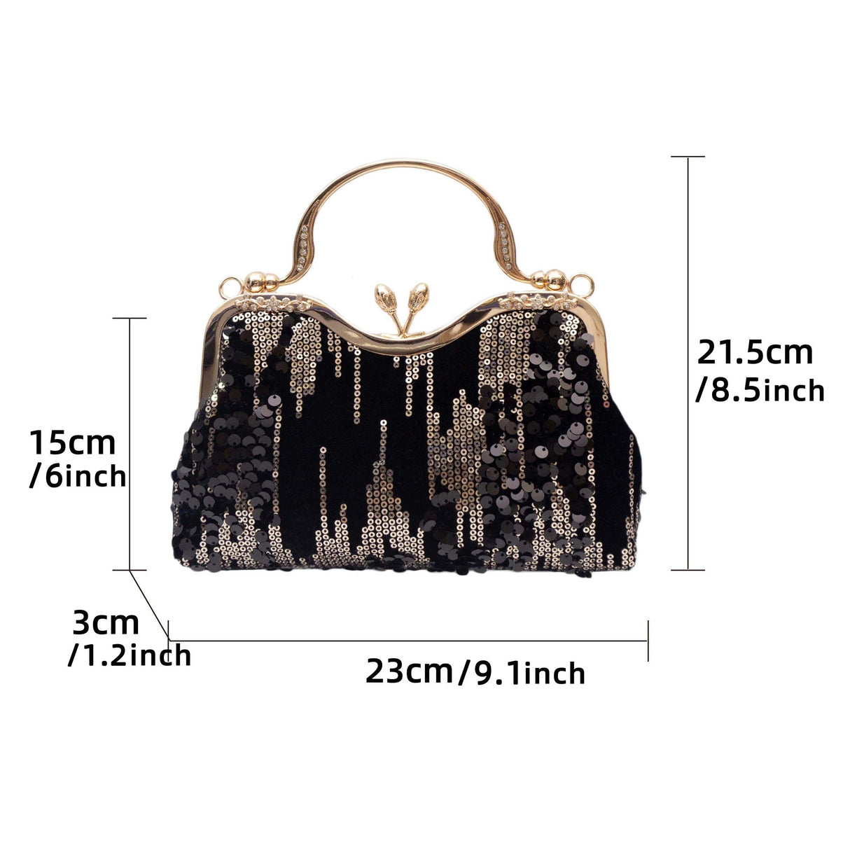 Luxurious Sequins Velvet Evening Clutch Bag - Women's Elegant Handbags for Banquet Wedding Party - Glitter Top Ring, Velvet Fabric, Small Size, Stylish Accessory for Formal Occasions