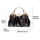 Luxurious Sequins Velvet Evening Clutch Bag - Women's Elegant Handbags for Banquet Wedding Party - Glitter Top Ring, Velvet Fabric, Small Size, Stylish Accessory for Formal Occasions