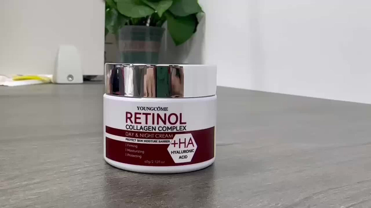 Retinol & Collagen Hydrating Cream - 60g | Deep Moisture for Dry, Rough Skin | Makes Skin Silky & Radiant | Hypoallergenic with Glycerin, Vitamin E & Hyaluronic Acid