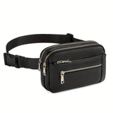 [Synthetic Leather Fanny Pack] 1pc Synthetic Leather Women's Casual Fanny Pack - Adjustable Strap Crossbody Belt Bag with Zipper Closure and Lining, Solid Color Waist Bag