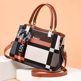Stylish Color Block Women's Tote Bag with Pendant
