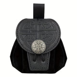Mid-Century Style Embossed Belt Bag For Men, Viking Vintage Style Renaissance Portable Waist Bag, Coin Purse Dice Bag