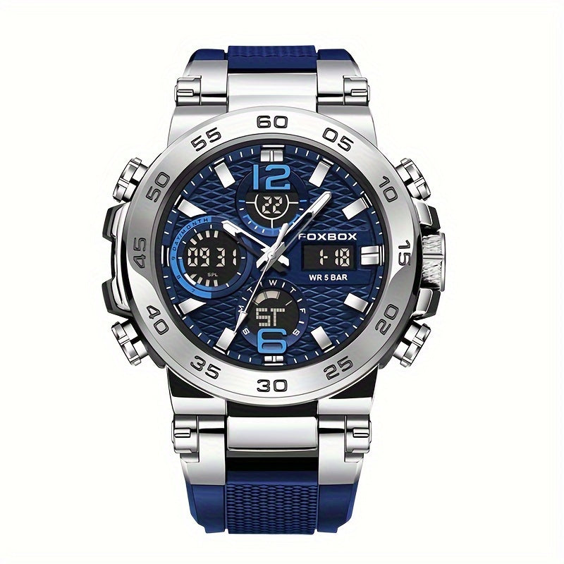 [Popular Choice] LIGE Watches for Men, 1968.5inch Clock Alarm LCD Dual Display Wristwatch