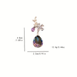 Flower & Teardrop Shape Drop Dangle Earrings Elegant Jewelry Gift For Women