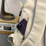 New Fashionable Large-capacity Backpack, Unisex Casual Trend Backpack, Simple Solid Color Versatile School Bag