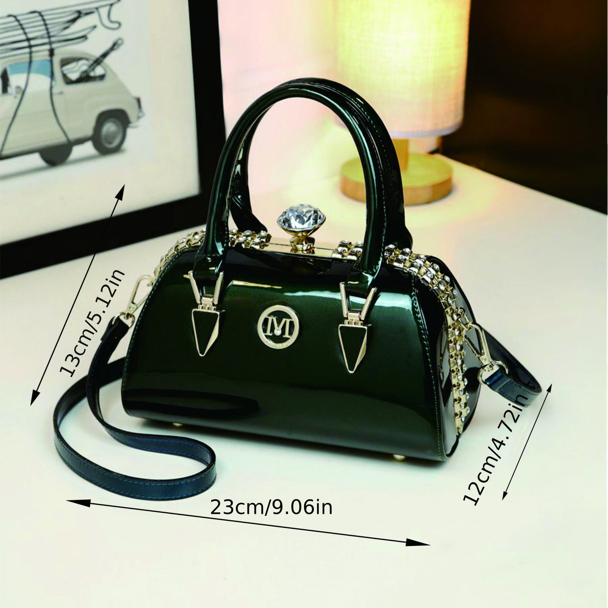 Elegant Water-Resistant Handbag – Chic Solid Color with Tassel, Adjustable Strap & Secure Buckle, Polyester Lined