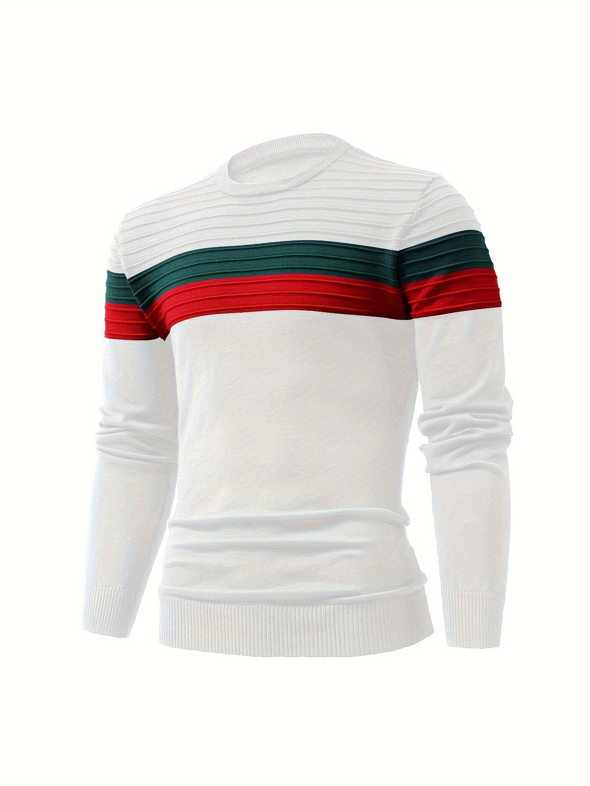Cool Knitted Sweater For Men, Men's Casual Retro Striped Pullover Knit Sweater Streetwear For Winter Fall, As Gifts