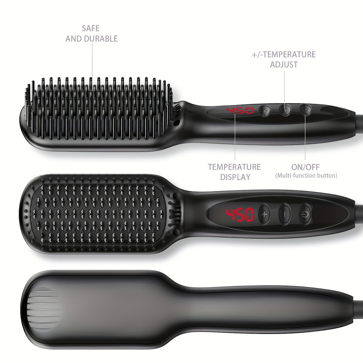 Professional Ceramic Ionic Hair Straightener Brush - Fast Heating, Anti-Scald, Detangling, Heat Resistant, Salon-Quality Styling for Home Use - Perfect for Hair Care and Styling