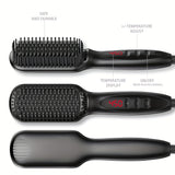 Professional Ceramic Ionic Hair Straightener Brush - Fast Heating, Anti-Scald, Detangling, Heat Resistant, Salon-Quality Styling for Home Use - Perfect for Hair Care and Styling