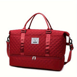 Large Capacity Travel Duffel Bag in Oxford Fabric, Portable Sports Gym Storage Bag, Weekend Overnight Bag for Women