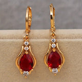Multicolor Teardrop Shape zirconia Drop Dangle Earrings For Women Fine Jewelry