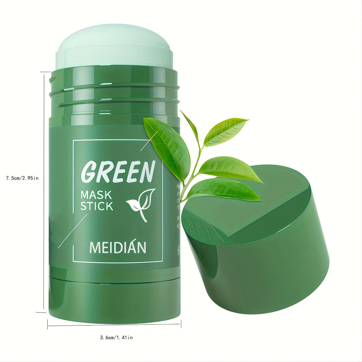 2-Pack/4-Pack Green Tea Mask Stick, Hypoallergenic Unisex Adult Facial Moisturizer, Oil Control, Natural Skin Firming, Suitable for All Skin Types, Clean Effect, Pure Green Tea Ingredients, Ideal Gift for Her