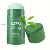 2-Pack/4-Pack Green Tea Mask Stick, Hypoallergenic Unisex Adult Facial Moisturizer, Oil Control, Natural Skin Firming, Suitable for All Skin Types, Clean Effect, Pure Green Tea Ingredients, Ideal Gift for Her