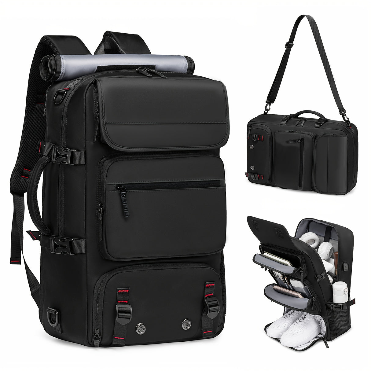 1pc Large Capacity Waterproof Laptop Backpack For Travel And College, Men's And Women's Travel Backpack With Shoe Bag, Multifunctional Lightweight Outdoor Hiking And Camping Backpack, Holiday Travel Party Gift, School Bag, Ea