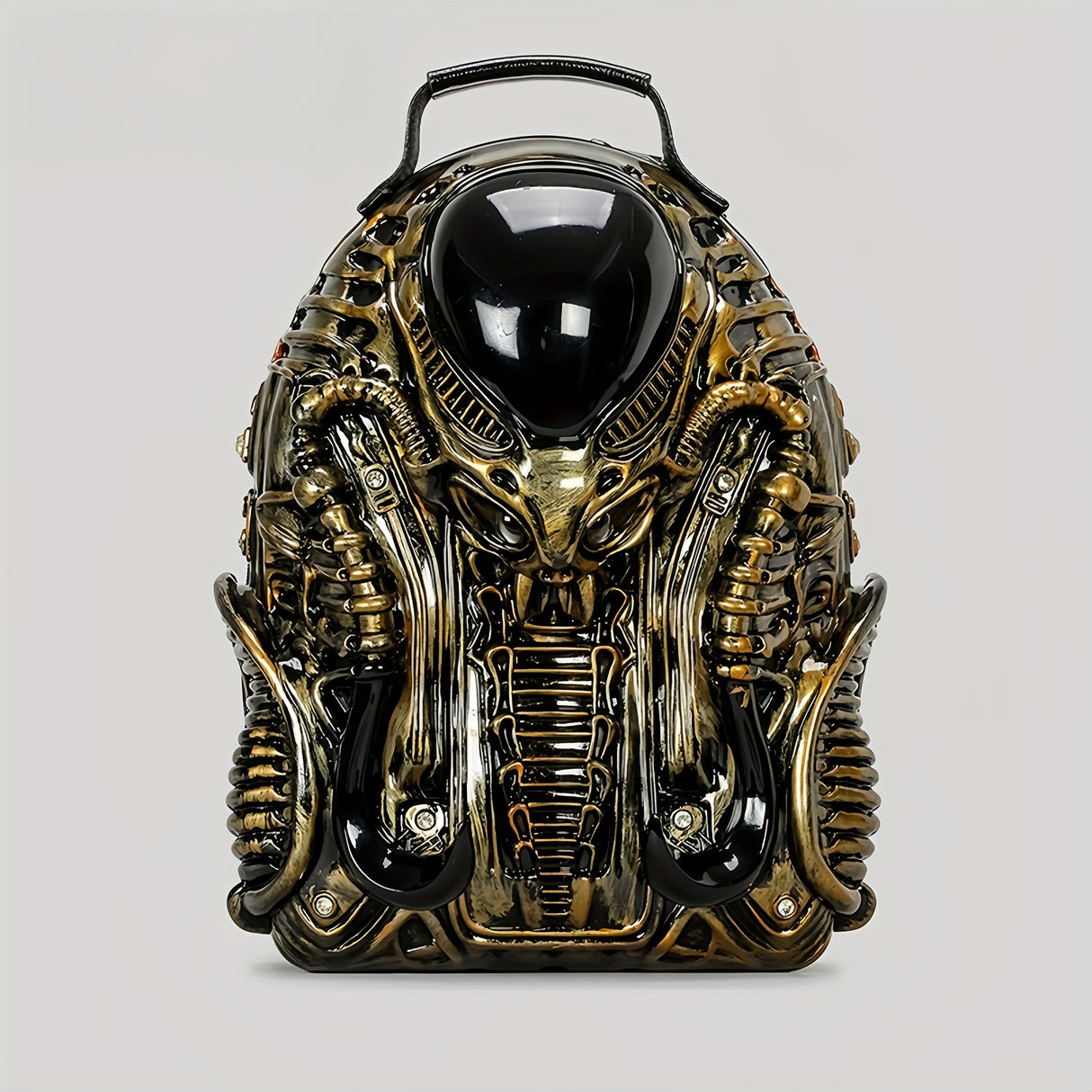 Personality Cobra Shape Backpack Funny Weird Punk Backpack American Street School Bag Men's And Women's Fashion Unique Specialty-shaped Biker Backpack Alien Vs. Predator Street Punk Unisex Backpack