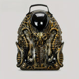 Personality Cobra Shape Backpack Funny Weird Punk Backpack American Street School Bag Men's And Women's Fashion Unique Specialty-shaped Biker Backpack Alien Vs. Predator Street Punk Unisex Backpack