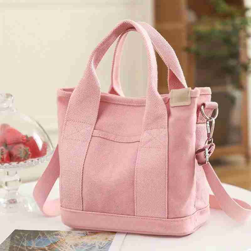 Elegant Canvas Tote Bag: Secure Zipper, Spacious & Lightweight - Perfect for Everyday Use & Comfort