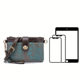 Exquisite Embossed Western Clutch Bag - Versatile Crossbody or Wristlet - Timeless Retro Style for Fashion-Forward Women