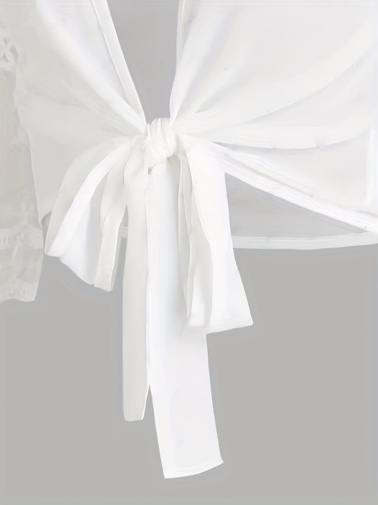 Elegant Solid Knotted Flared Sleeve Blouse, Open Front for Coquette/Cute/Y2K Style Women's Clothing