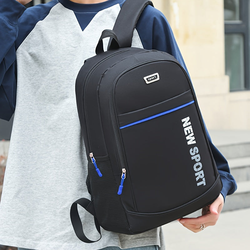 School Bag Male Junior High School Campus Simple Korean Version Of Fashionable Backpack Leisure Backpack Male Computer Bag [Zipper Direction Random]