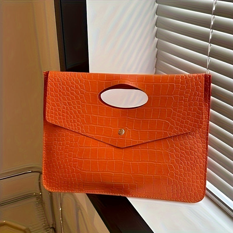 Fashion-Forward Crocodile Pattern Envelope Clutch Bag for Women - Chic, Durable & Multi-Functional, Wristlet & Coin Purse, Perfect Everyday Accessory