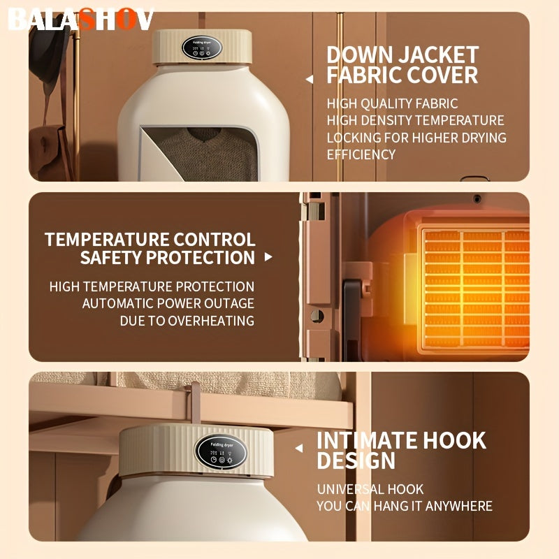 Portable Clothes Dryer, Mini Dryer Machine With Timing Function Equipped - Compact And Convenient Drying Solution For Apartment, Dorm, RV - Quick And Easy To Use Compact Dryer Machine With Dryer Bag For Delicate Garments, Und