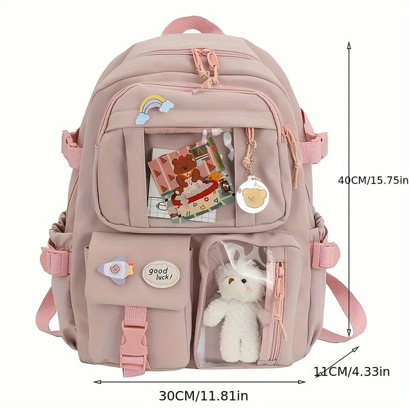 Laptop Backpacks 15.6 Inch School Bag College Backpack Large Travel Daypack Kawaii Bookbags for Teens Girls Women Students