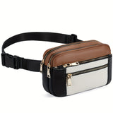 [Synthetic Leather Fanny Pack] 1pc Synthetic Leather Women's Casual Fanny Pack - Adjustable Strap Crossbody Belt Bag with Zipper Closure and Lining, Solid Color Waist Bag