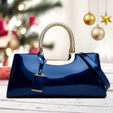 Chic Ladies Glossy Patent Leather Handbag - Stylish & Premium Quality - Everyday Fashion Accessory for Women