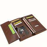 1pc Faux Leather Retro Clutch Bag, Classic Trendy Three-Fold Long Wallet